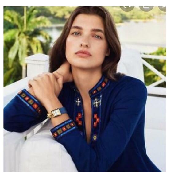 Tory Burch Tops - Tory Burch Embellished Tory Tunic Size 2